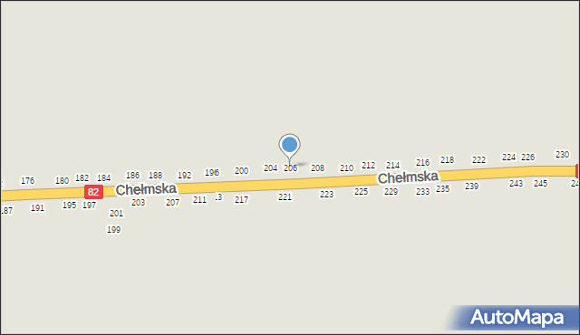 Łęczna, Chełmska, 206, mapa Łęczna