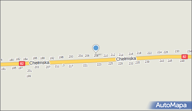 Łęczna, Chełmska, 208, mapa Łęczna
