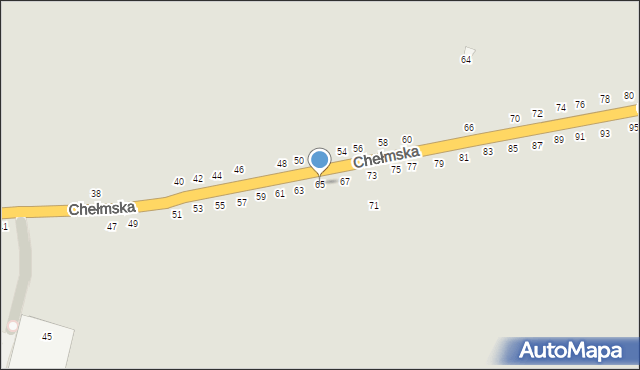 Łęczna, Chełmska, 65, mapa Łęczna