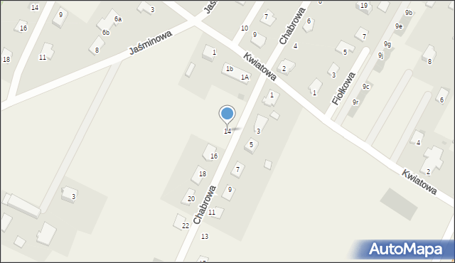 Łęgajny, Chabrowa, 14, mapa Łęgajny