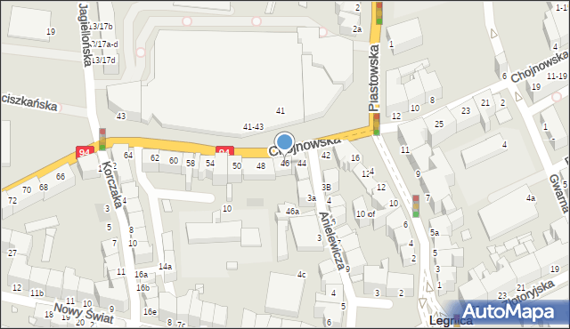 Legnica, Chojnowska, 46, mapa Legnicy