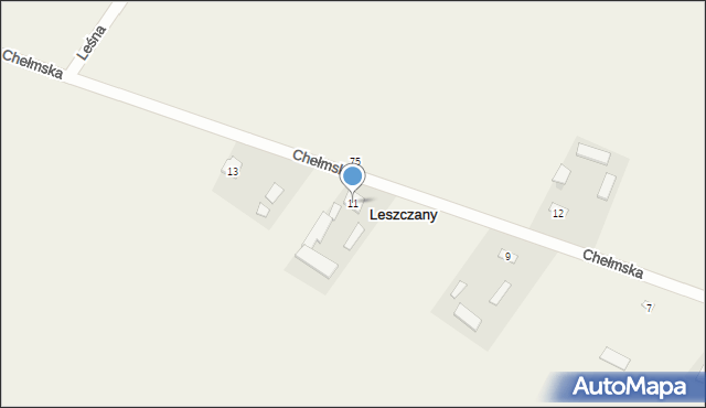 Leszczany, Chełmska, 11, mapa Leszczany