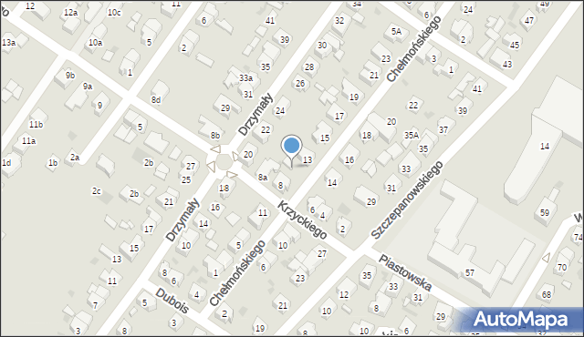 Leszno, Chełmońskiego Józefa, 13a, mapa Leszno