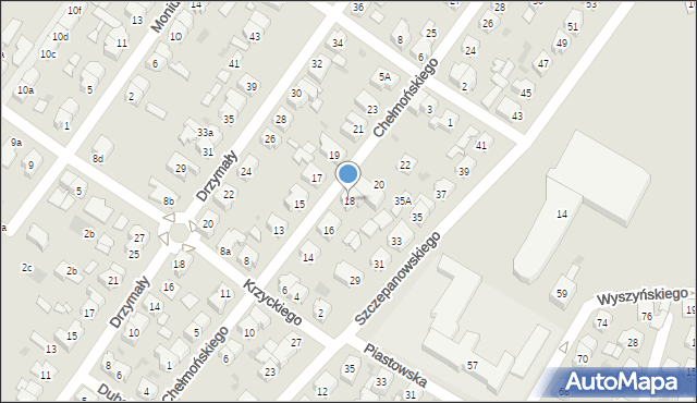Leszno, Chełmońskiego Józefa, 18, mapa Leszno