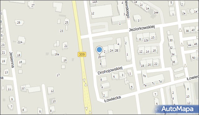 Leszno, Chocimska, 10, mapa Leszno