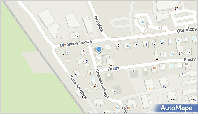 Leszno, Chociszewskiego Józefa, 2, mapa Leszno