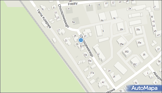 Leszno, Chociszewskiego Józefa, 31, mapa Leszno