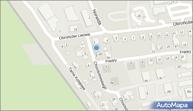 Leszno, Chociszewskiego Józefa, 4, mapa Leszno