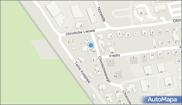 Leszno, Chociszewskiego Józefa, 7, mapa Leszno