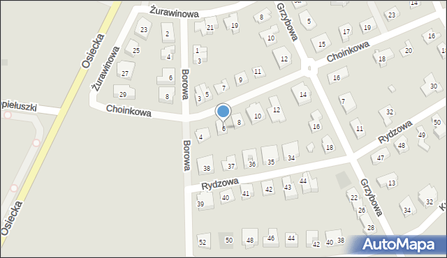 Leszno, Choinkowa, 6, mapa Leszno