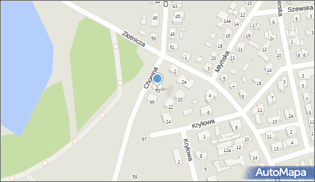 Leszno, Chopina Fryderyka, 53, mapa Leszno