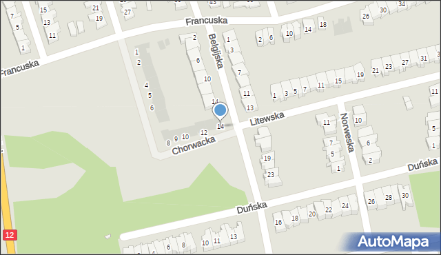 Leszno, Chorwacka, 14, mapa Leszno