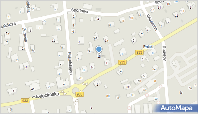 Libiąż, Chrzanowska, 1D, mapa Libiąż