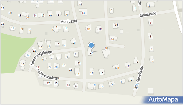 Lidzbark Warmiński, Chopina Fryderyka, 17, mapa Lidzbark Warmiński