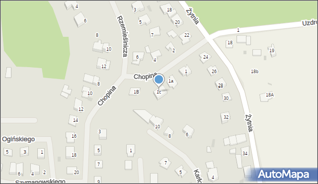 Lidzbark Warmiński, Chopina Fryderyka, 1c, mapa Lidzbark Warmiński