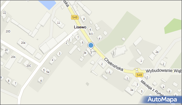 Lisewo, Chełmińska, 3, mapa Lisewo