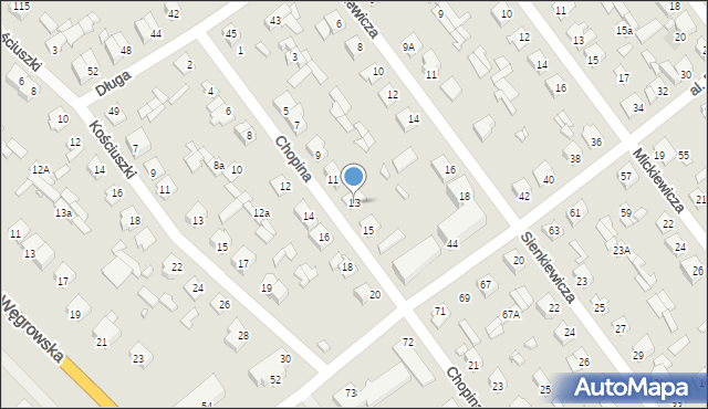 Łochów, Chopina Fryderyka, 13, mapa Łochów