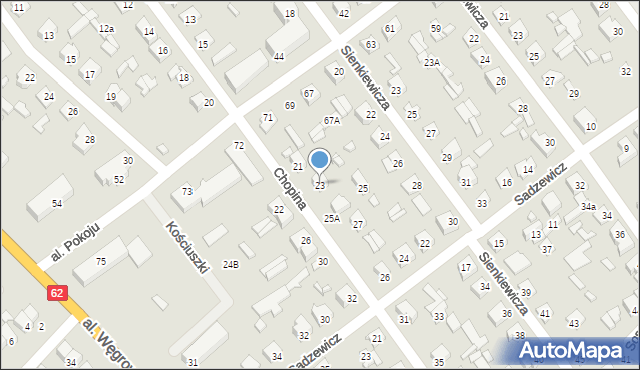 Łochów, Chopina Fryderyka, 23, mapa Łochów