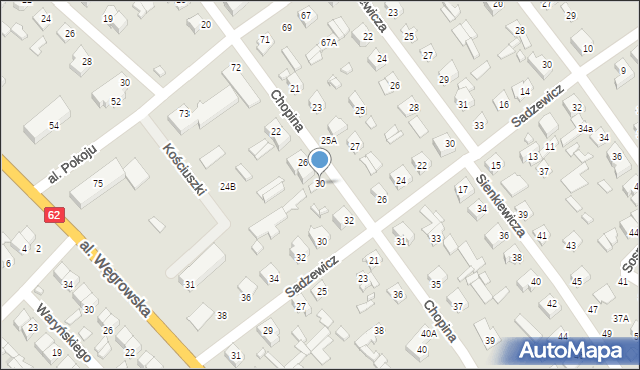 Łochów, Chopina Fryderyka, 30, mapa Łochów