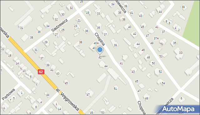 Łochów, Chopina Fryderyka, 42, mapa Łochów