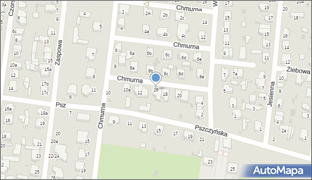 Łódź, Chmurna, 16, mapa Łodzi