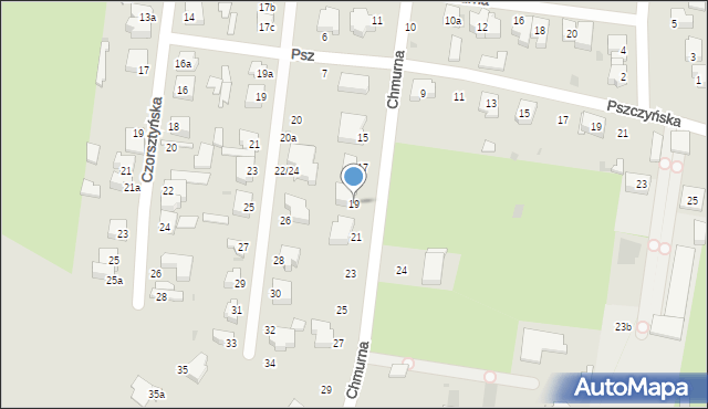 Łódź, Chmurna, 19, mapa Łodzi