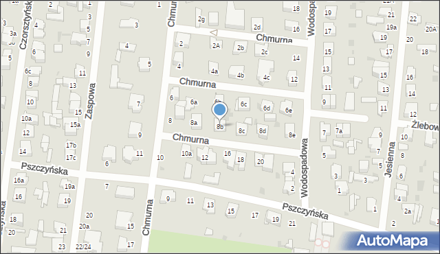Łódź, Chmurna, 8b, mapa Łodzi