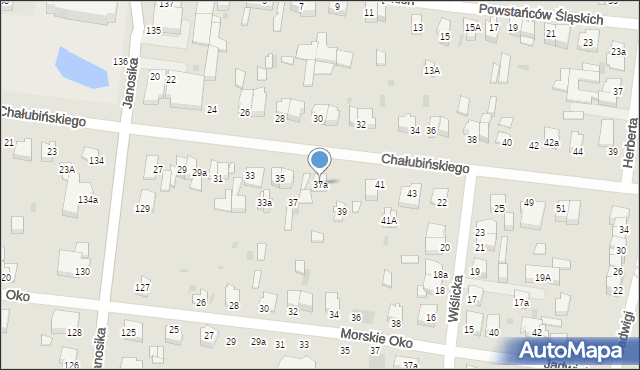 Łódź, Chałubińskiego Tytusa, 37a, mapa Łodzi