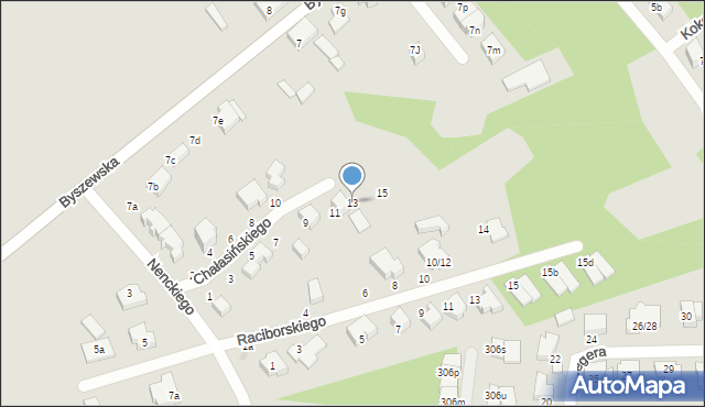 Łódź, Chałasińskiego Józefa, 13, mapa Łodzi