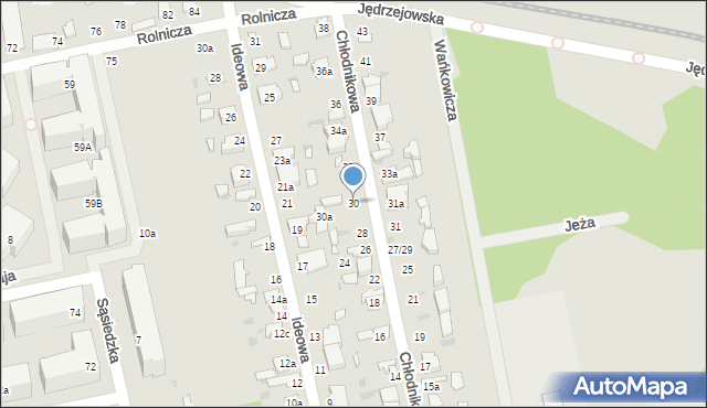 Łódź, Chłodnikowa, 30, mapa Łodzi