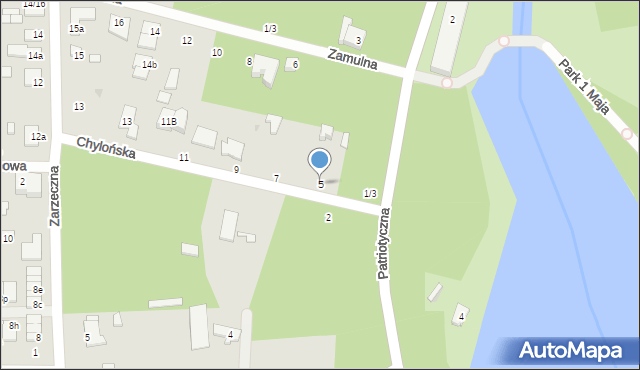 Łódź, Chylońska, 5, mapa Łodzi