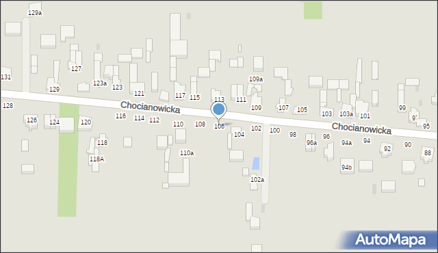 Łódź, Chocianowicka, 106, mapa Łodzi