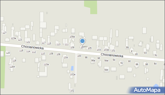 Łódź, Chocianowicka, 107, mapa Łodzi