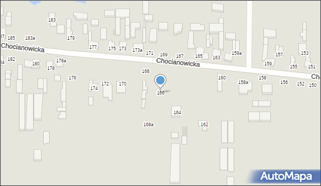 Łódź, Chocianowicka, 166, mapa Łodzi