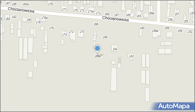 Łódź, Chocianowicka, 168a, mapa Łodzi