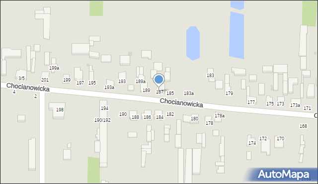 Łódź, Chocianowicka, 187, mapa Łodzi