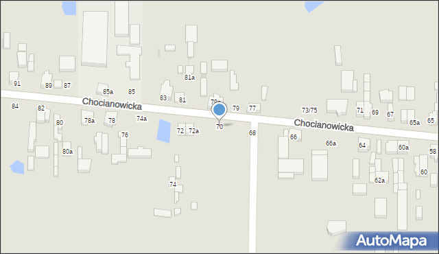 Łódź, Chocianowicka, 70, mapa Łodzi