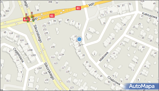 Łomża, Chabrowa, 18, mapa Łomży