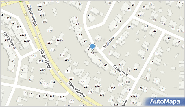 Łomża, Chabrowa, 34, mapa Łomży