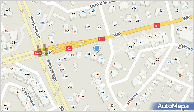 Łomża, Chabrowa, 4, mapa Łomży