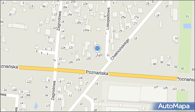 Łowicz, Chełmońskiego Józefa, 17A, mapa Łowicza