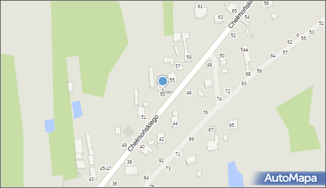 Łowicz, Chełmońskiego Józefa, 53, mapa Łowicza