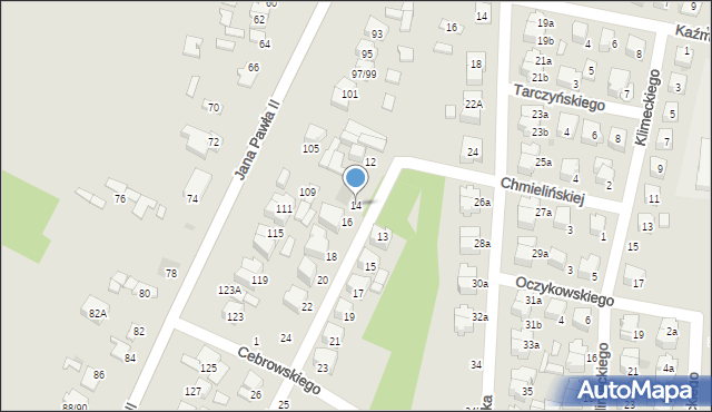 Łowicz, Chmielińskiej Anieli, 14, mapa Łowicza