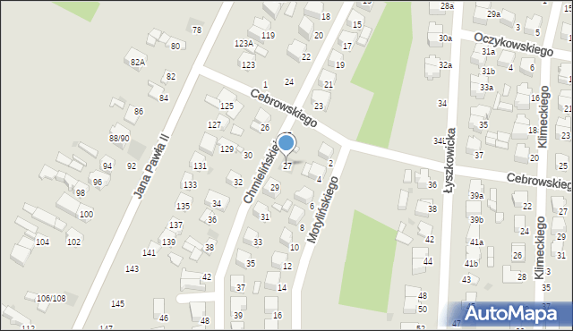 Łowicz, Chmielińskiej Anieli, 27, mapa Łowicza