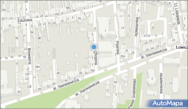 Łowicz, Chopina Fryderyka, 4, mapa Łowicza
