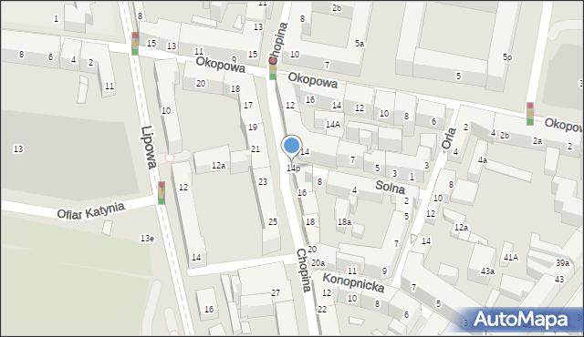 Lublin, Chopina Fryderyka, 14p, mapa Lublina