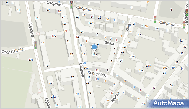 Lublin, Chopina Fryderyka, 18a, mapa Lublina