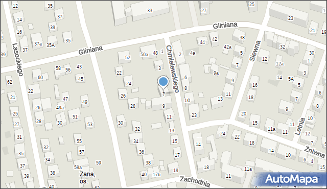 Lublin, Chmielewskiego Gracjana, 7, mapa Lublina
