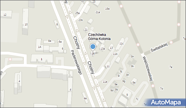 Lublin, Choiny, 15, mapa Lublina
