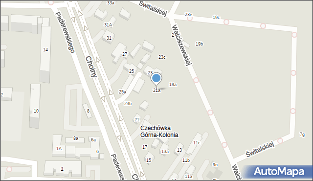 Lublin, Choiny, 21a, mapa Lublina